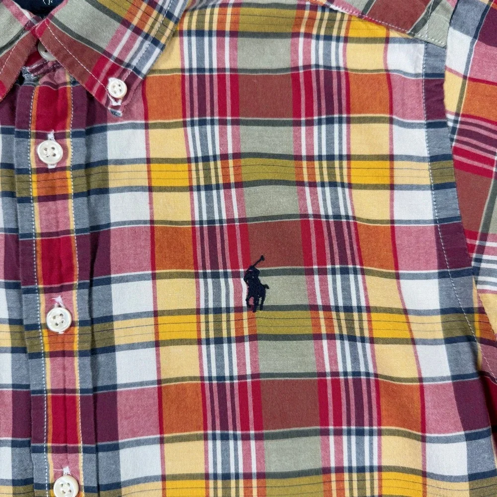 Polo Ralph Lauren Boys M 12-14 Plaid Button Down Shirt Long Sleeve Multicolor